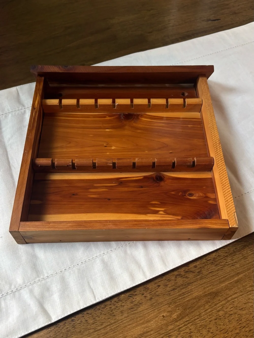 Vintage Cape Cod MA Spoon House Cedar Wood Wall Rack - Natural Cedar